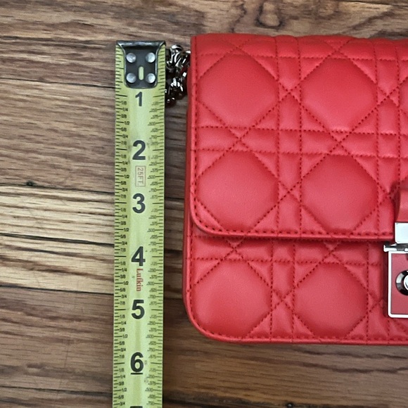 CHRISTIAN DIOR Lambskin Cannage Miss Dior Promenade Bag Coral Orange/Vermillion - Picture 8 of 17
